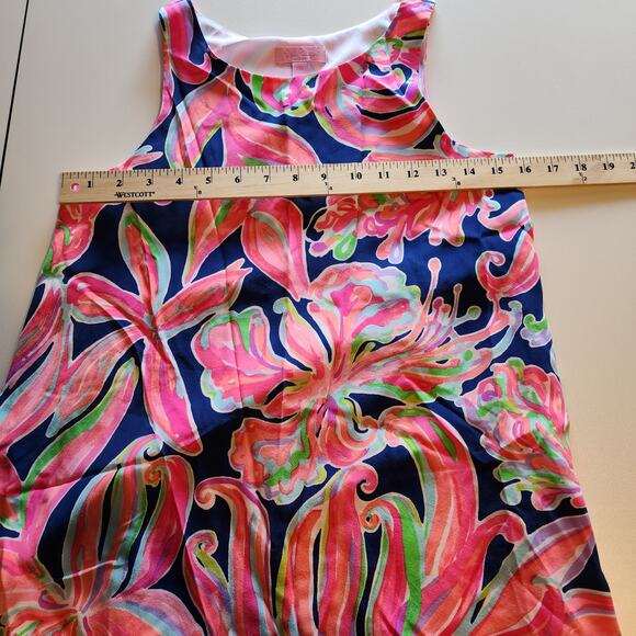 Lilly Pulitzer Jackie Dress Pink Silk Tropic Patterned Sleeveless Shift size XXS - Picture 9 of 12